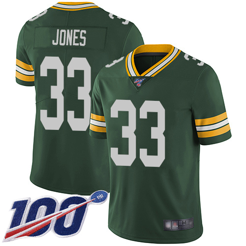 Green Bay Packers Limited Green Men #33 Jones Aaron Home Jersey Nike NFL 100th Season Vapor Untouchable